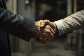 Handshake. Done deal business image. Generative AI.