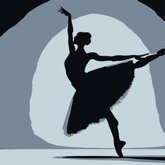 silhouette of a ballet dancer, ballet dancer silhouette, ballerina dancing silhoutte vector art