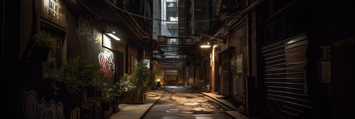Urban futuristic alleyway