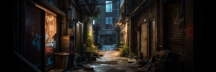 Urban futuristic alleyway