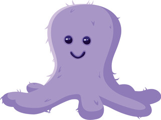 Illustration of a children's soft toy in the form of an octopus.