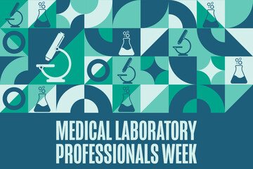 Medical Laboratory Professionals Week. Holiday concept. Template for background, banner, card, poster with text inscription. Vector EPS10 illustration.