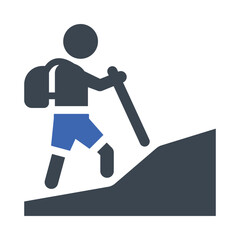 Mountain hiking icon