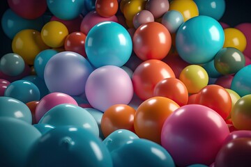 Fototapeta na wymiar Balloons Shapes Background. AI generated