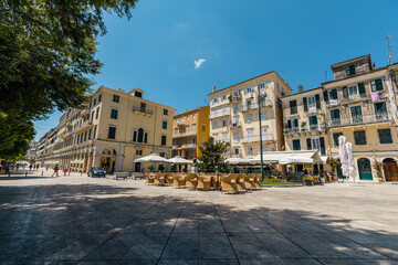 Streets of old Corfu town near Spinada Square