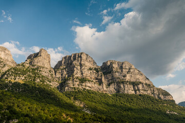 Fototapeta na wymiar Mikro Papingo, Grece - July 15, 2020 - view point near Vikos Gorge 