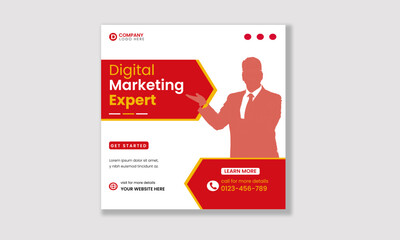 Digital marketing and corporate social media template and advertising design.