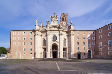 Fototapeta na wymiar Basilica di Santa Croce in Gerusalemme baroque styled church in Rome, Italy 