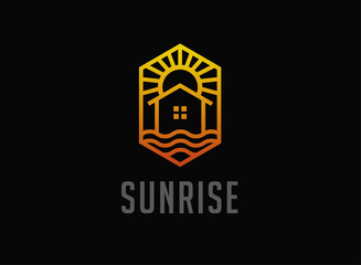 Introducing the Sunrise Landscape Nature Logo, the perfect emblem for companies looking to showcase their love for the great outdoors. This minimalist-style logo features a breathtaking sunrise over a