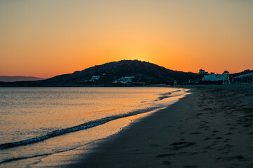 Sunset over Naxos Island, Greece, Europe