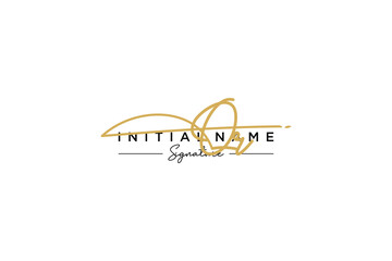 Initial QR signature logo template vector. Hand drawn Calligraphy lettering Vector illustration.