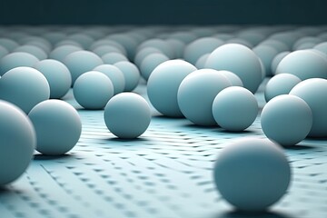 Naklejka premium Illustration of white eggs arranged neatly on a wooden table. Generative AI