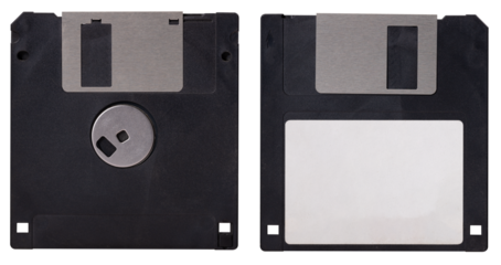 3.5 floppy disks for data storage on an isolated background.