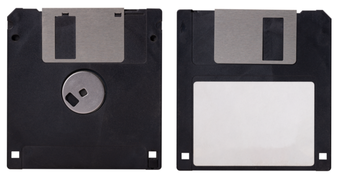 3.5 floppy disks for data storage on an isolated background.