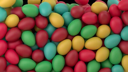 Brightly Colored Easter egg falling transition with separate alpha channel
