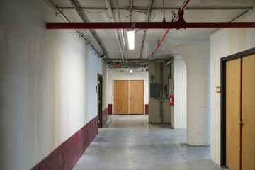 perspective view of corridor of warehouse building