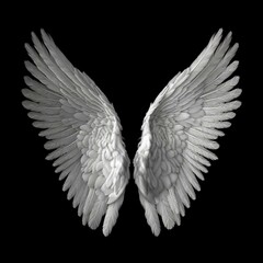 Fototapeta na wymiar Realistic angel wings. White wing isolated. png transparency Generative AI