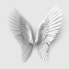 Realistic angel wings. White wing isolated. png transparency Generative AI