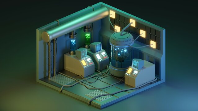 Illustration Of a Secret Laboratory