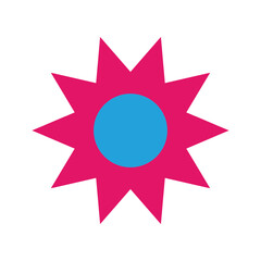 funny bright modern hippie flower vector illustration