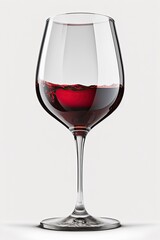 glass of red wine on white background generative ai