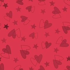 Valentines hearts cartoon pattern for wrapping and kids clothes print and fabrics and gift box