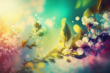 Obraz na płótnie Canvas Colorful spring garden background. generative AI.