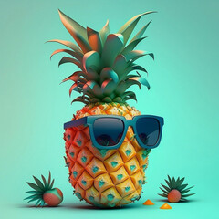 Pineapple with sunglasses
