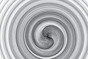 Black swirling pattern of crooked waves on a white background. Abstract fractal 3D rendering