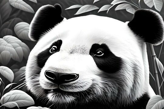 An image that showcases a realistic and authentic panda face Generative AI