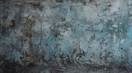 Blue Gray Cement Concrete Texture, Grunge Rough Aged Stain Background as Digital Illustration (Generative AI)