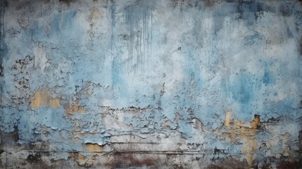 Blue Gray Cement Concrete Texture, Grunge Rough Aged Stain Background as Digital Illustration (Generative AI)