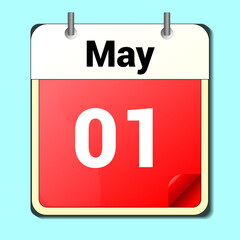 day on the calendar, vector image format, May 1