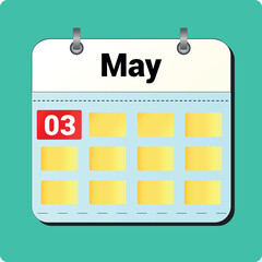 calendar vector drawing, date April 03 on the page