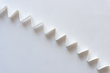 3d printed object with folds isolated on blank paper