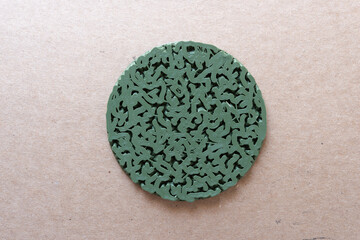 3d printed object circle on cardboard - obrazy, fototapety, plakaty