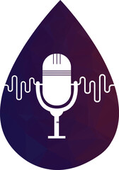 podcast sound wave logo template vector. podcast pulse logo heart rhythm medical 