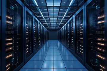 Digital Vault: Exploring the Technological Wonders of a Server Room, AI Generated