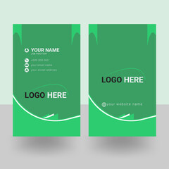 Modern Green and dark business card Template Design, Vector illustration.