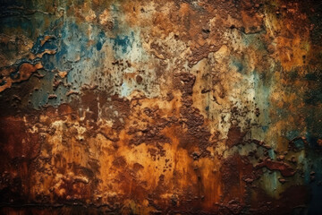 old copper bronze rusty background texture effect (Generative AI)