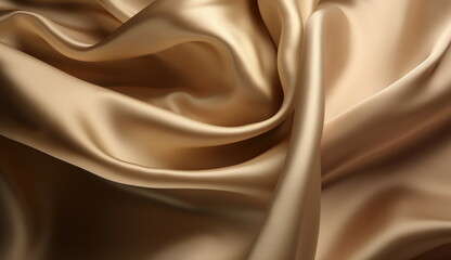 Soft Golden, silk satin background. Based on Generative Ai.