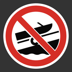 Graphic Regulation Traffic Vector Sign No Boat Trailer. Isolated  no yacht trailer sticker sign.