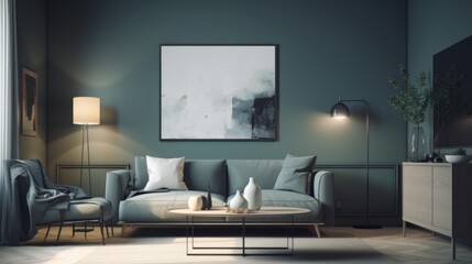 Empty wall aer, minimal interior living room