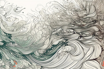 Fototapeta premium abstract hand drawn background, Generative AI illustrations