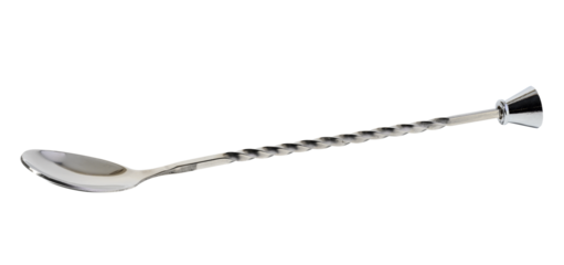 Barista metal spoon on white isolated background