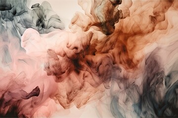 Illustration of smoke clouds rising in the sky. Generative AI