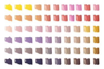 set of different paint brush strokes in pastel colors artistic design elements grungy and watercolor transparent background