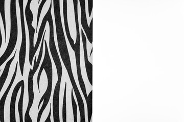 zebra or tiger (?) skin pattern - black and white composition - white copy space