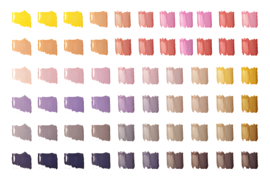 set of different paint brush strokes in pastel colors artistic design elements grungy and watercolor transparent background - Powered by Adobe