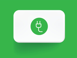 3d icon illustration of electro car charger station. EV charging sign and symbol green icon vector.